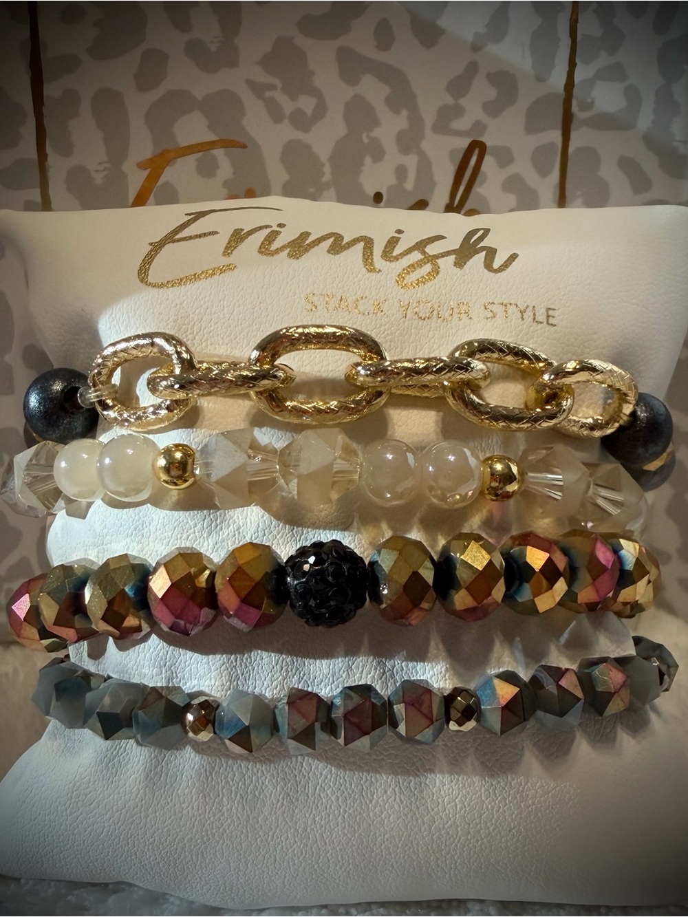 New ERIMISH Bracelets 4 Pc- Iridescent- Custom Regular, Kids or Extended Size